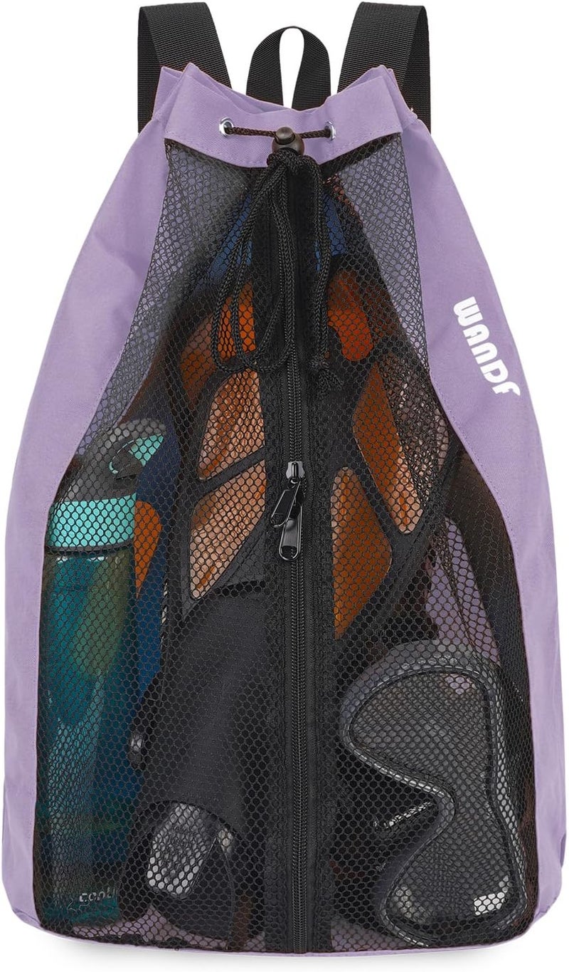 WANDF Swim Bag Mesh Drawstring Backpack Beach Backpack for Swimming, Gym, and Workout Gear - Image 1